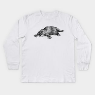 Platypus Illustration Kids Long Sleeve T-Shirt